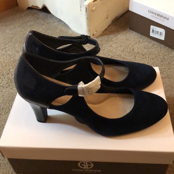 Giani Bernini Shoes Giani Bernini Navy Blue Velmahl Mary Jane